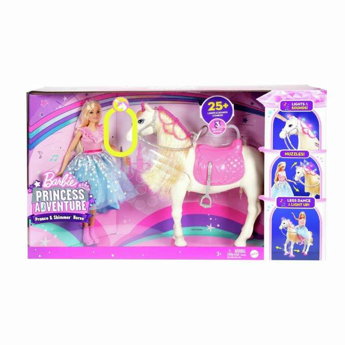Barbie Princess Adventure -nukke ja Prance and Shimmer -hevonen