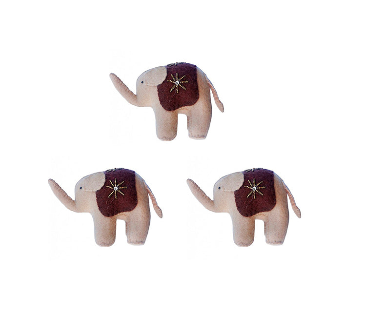 Elefanttiperhe (3 kpl) - ruskea