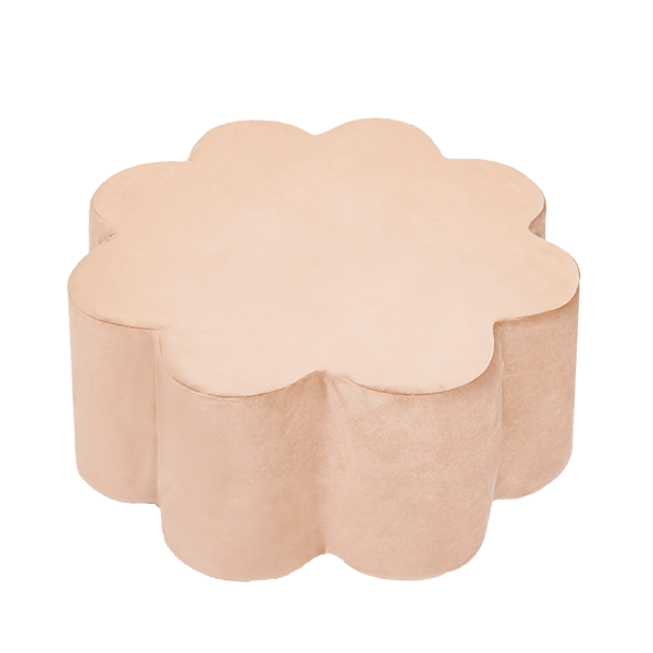 Pouf kukka - kulta, sametti (40x30cm)